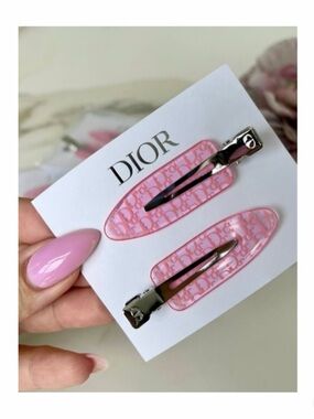 NEW Dior Backstage Pink Hair Clips Barrettes